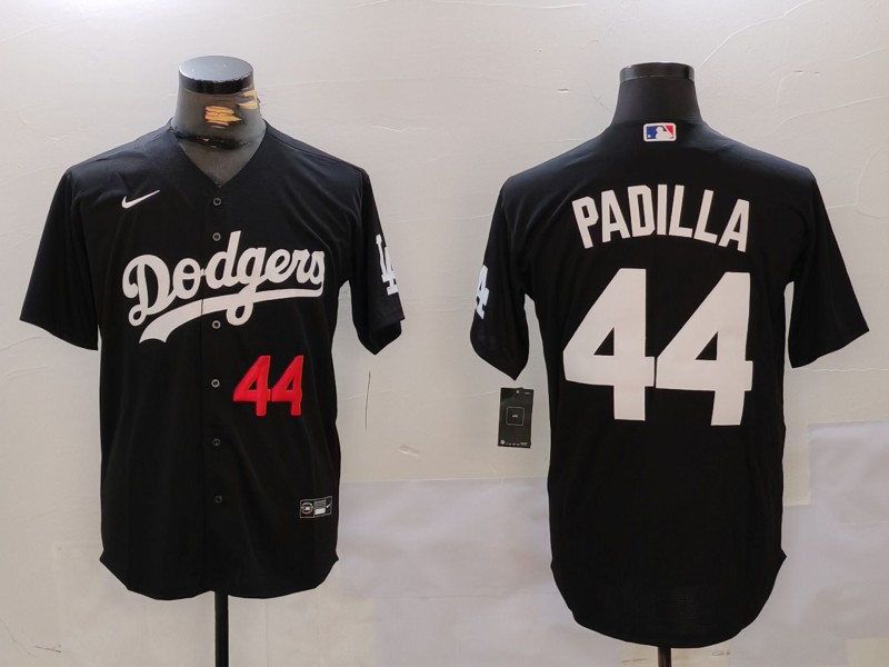 Men's Los Angeles Dodgers Vicente Padilla #44 Black Jersey
